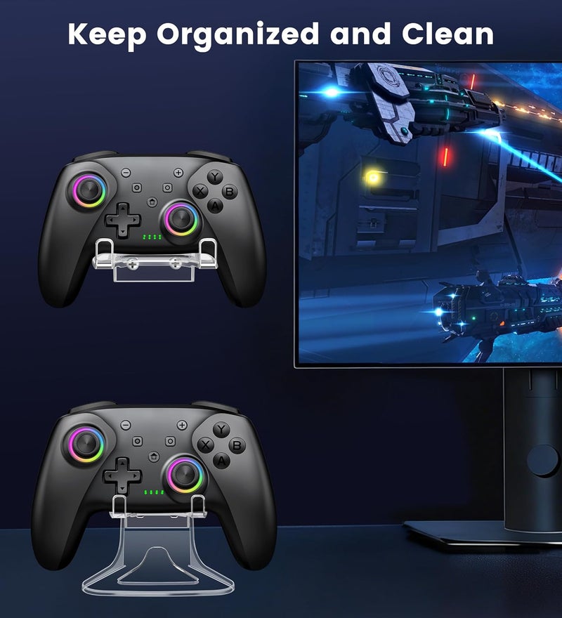 AIfasterfly Store PC Controller with Holder, Wireless Bluetooth Controller, 1000mAh Battery, with Hall Effect Joysticks & Triggers, No Dead Zone, No Stick Drift, Controller for PC, Switch, iOS and Android - Image 5